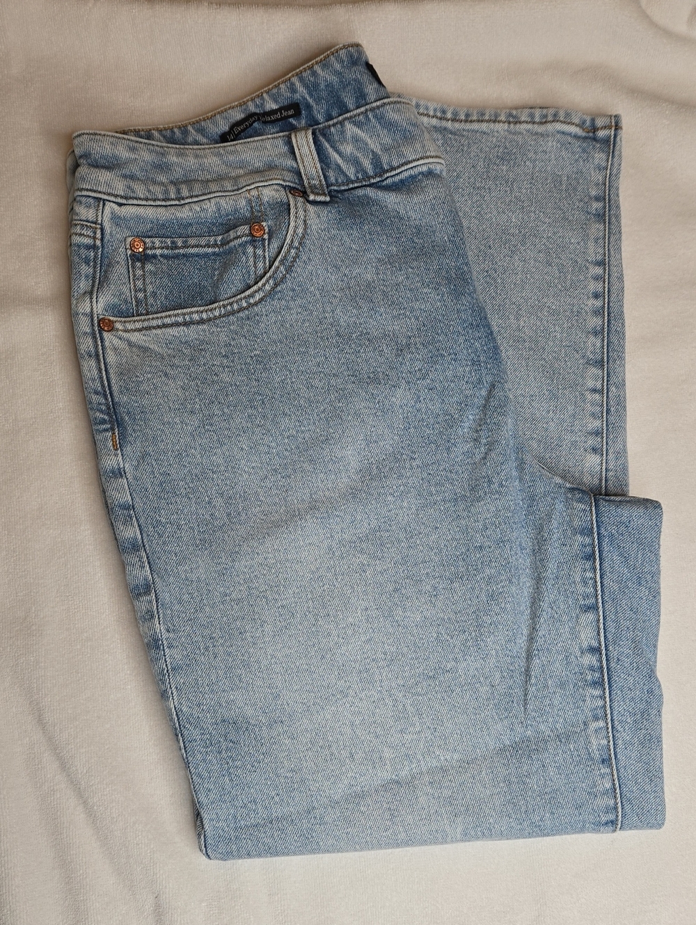 Talbots Light Blue Everyday Relaxed Cut Straight Jeans, Size 14